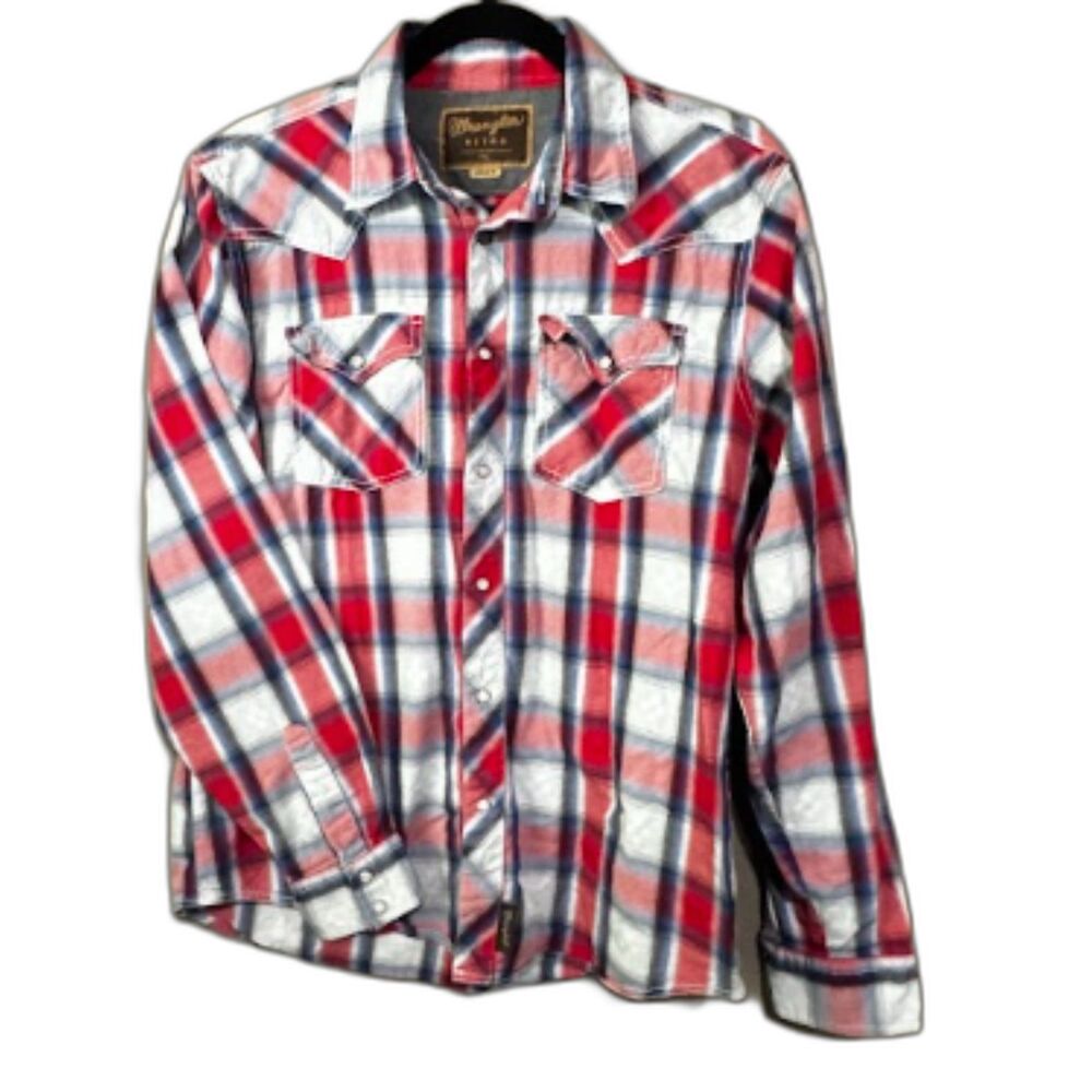 Wrangler Retro Premium Western Plaid Shirt XXL Cowboy Rodeo Pearl Snap - Picture 2 of 8